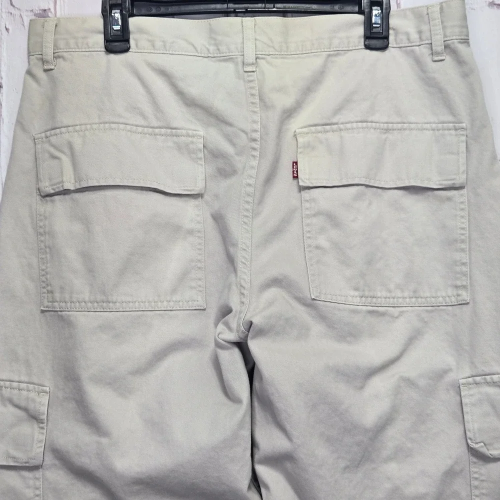 Vintage Y2K Levi's Cargo PantsStone Beige Cotton Twill Utility Outdoor Men 36x30